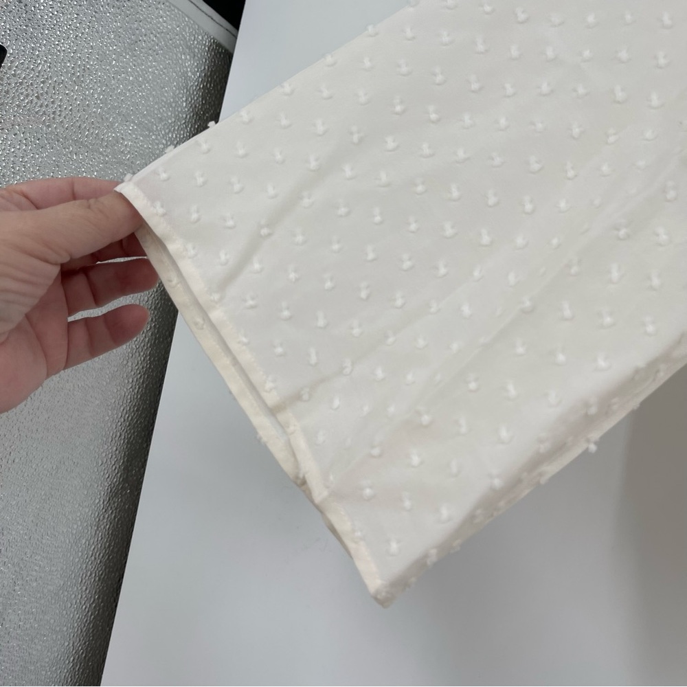 Club Monaco Silk Swiss Dot Tiered Off the Shoulder Blouse Top - Picture 7 of 14